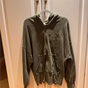 Aerie Olive Green Sunburst Hoodie